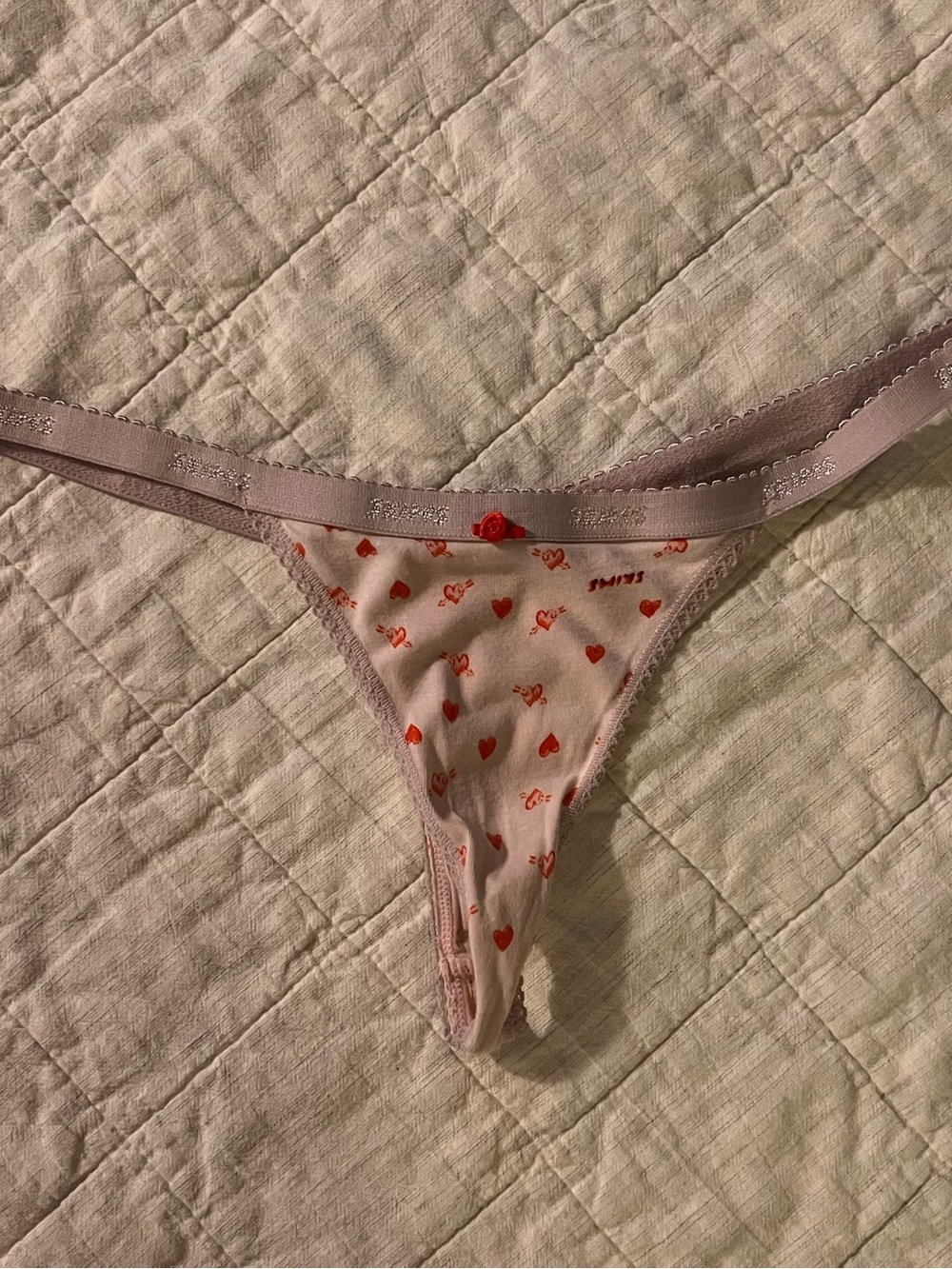 Women’s pink cotton thong